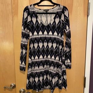 Express Patterned Long Sleeve Dress